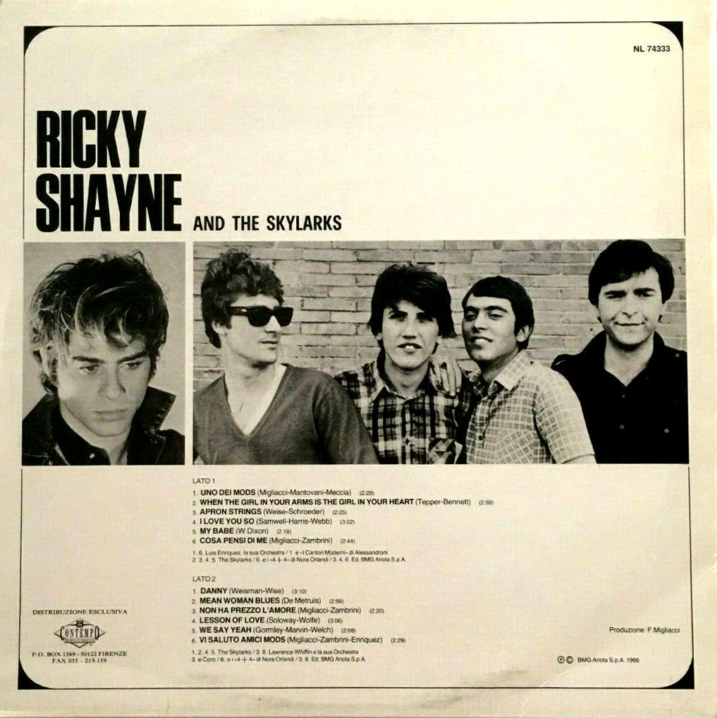 RICKY SHAYNE - Biografia, Discografia, Canzoni, Video,Testi