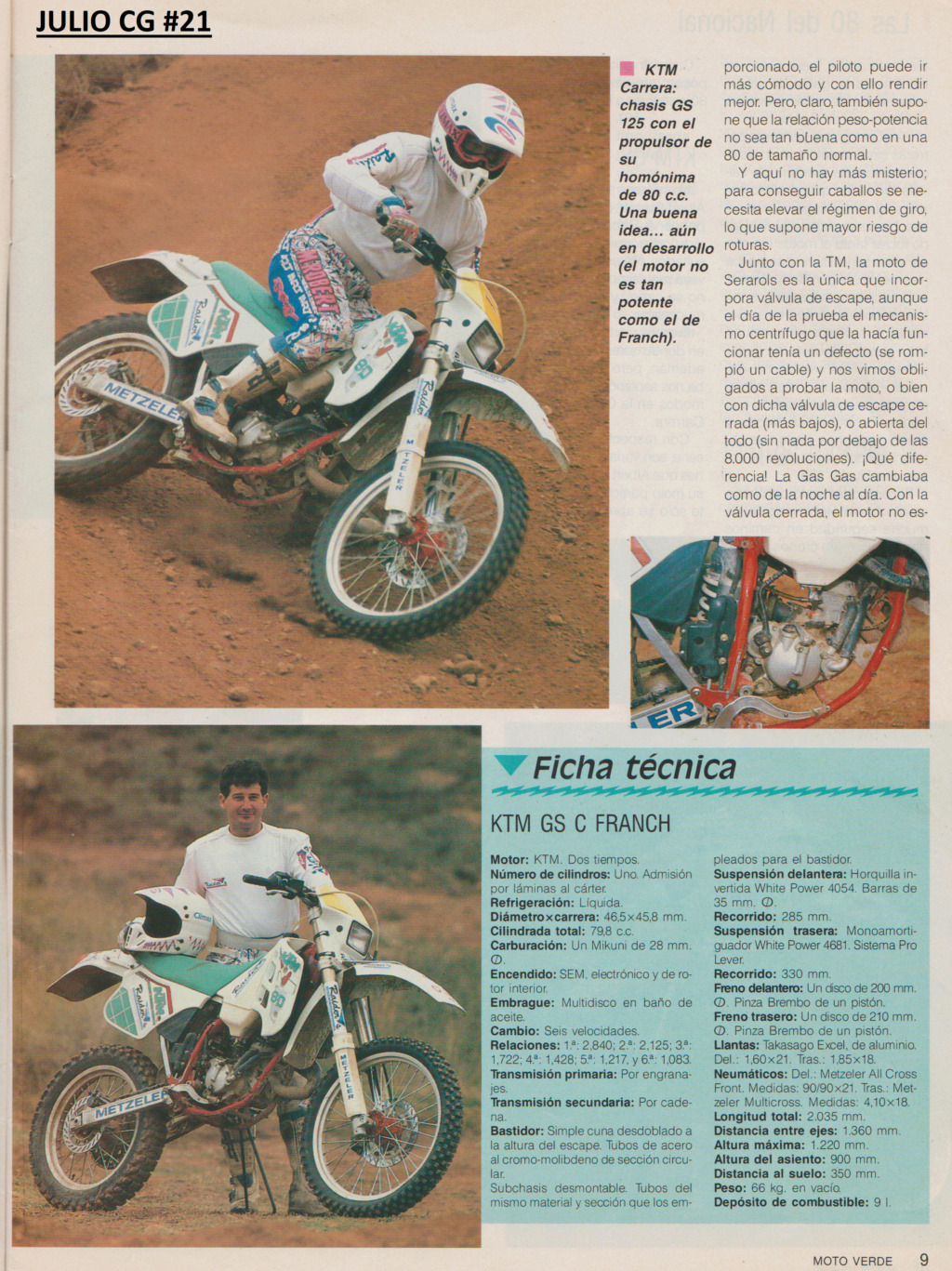 TOP 6 ENDUROS 80cc  1991 Escze210