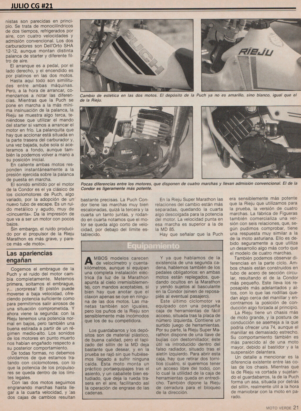Comparativa Puch Condor / Super Marathon, 1986 Escze267