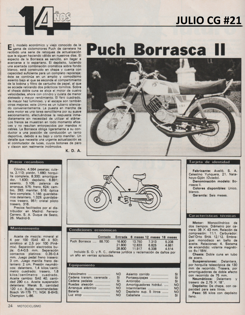 Puch BORRASCA II. Motociclismo 802 Escze314