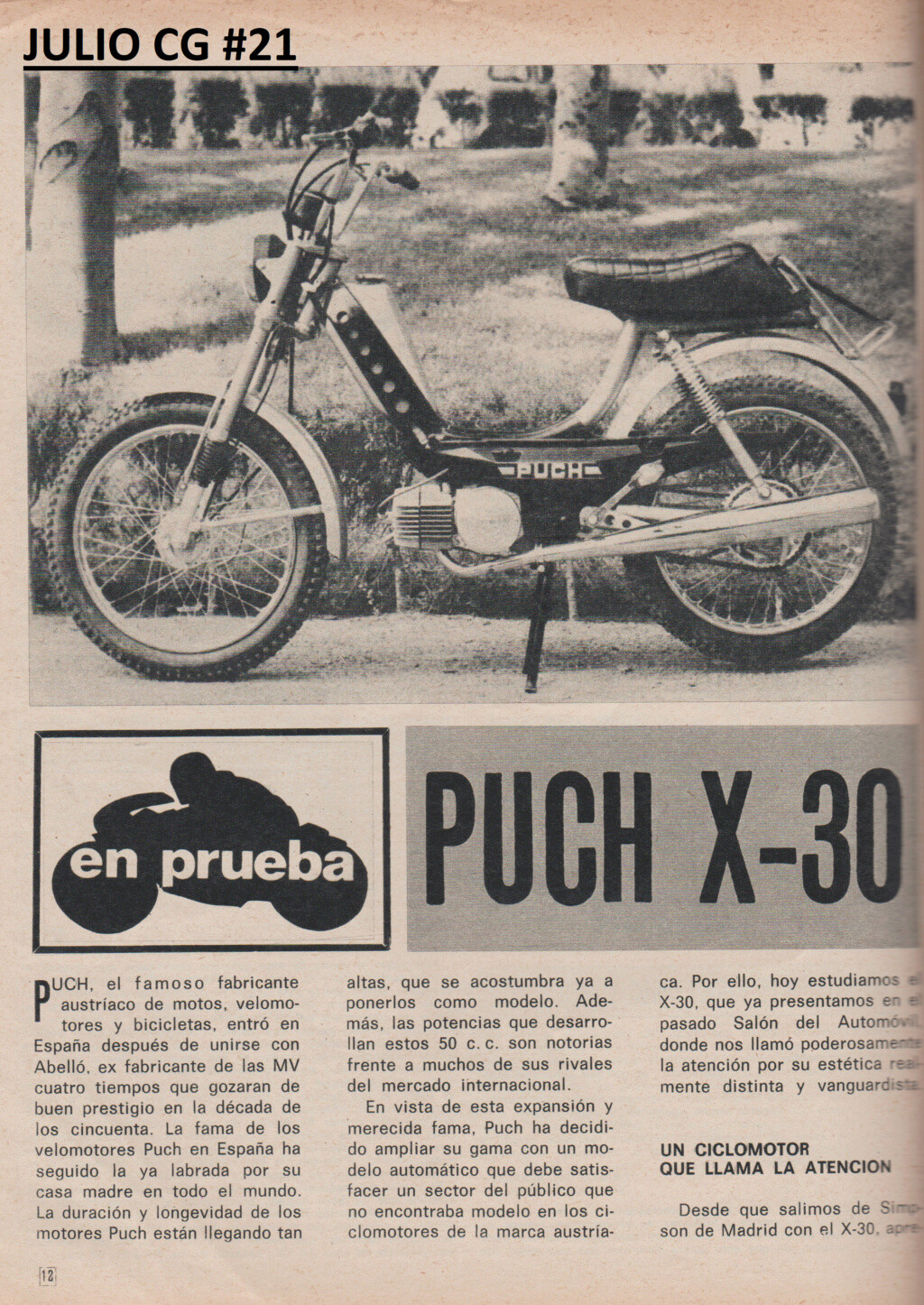 puch - PUCH X30  Motociclismo  segunda quincena julio 1975 Escze334