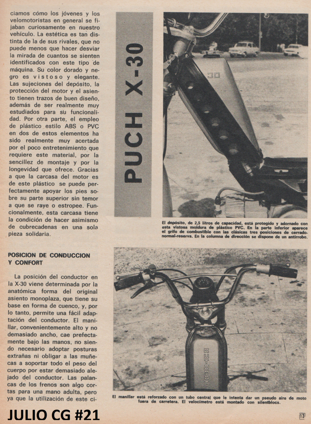 PUCH X30  Motociclismo  segunda quincena julio 1975 Escze335