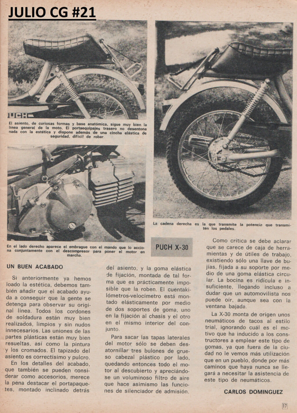 PUCH X30  Motociclismo  segunda quincena julio 1975 Escze339