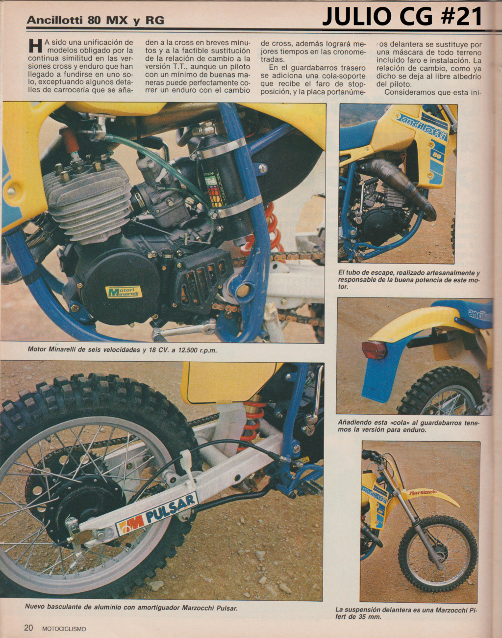 ANCILLOTTI 80   MX / RG  1984 Motociclismo 841 Escze573