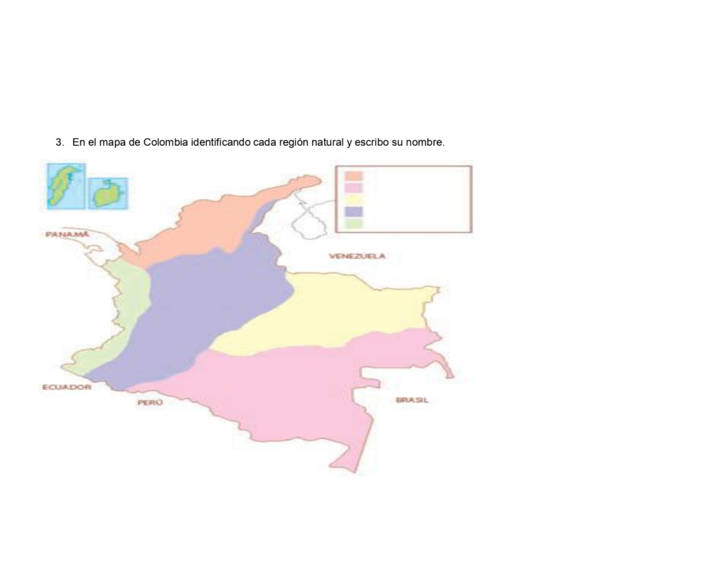 TEMÁTICAS ABORDADAS:  	COLOMBIA Y SU TERRITORIO. -	Ubicación y fronteras -	Regiones naturales -	Departamentos y capitales  -	municipio,  -	Colombia y su economía Colomb16