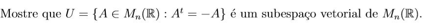 Questão de álgebra linear Questa10