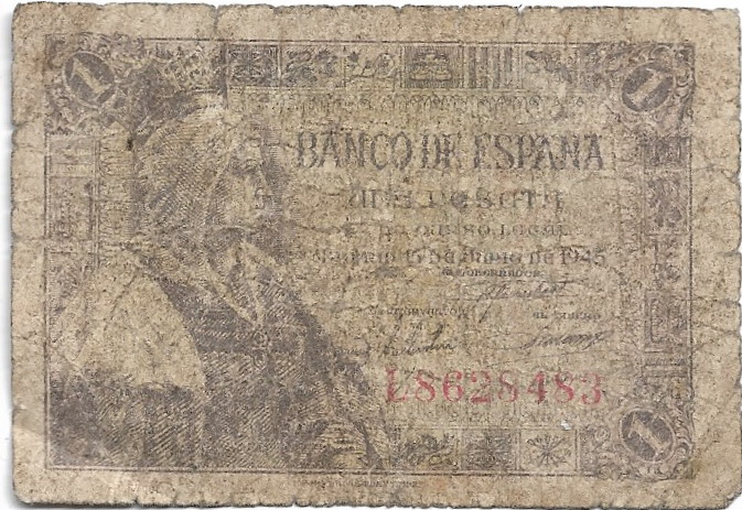 1 peseta España 1945 01-06-12