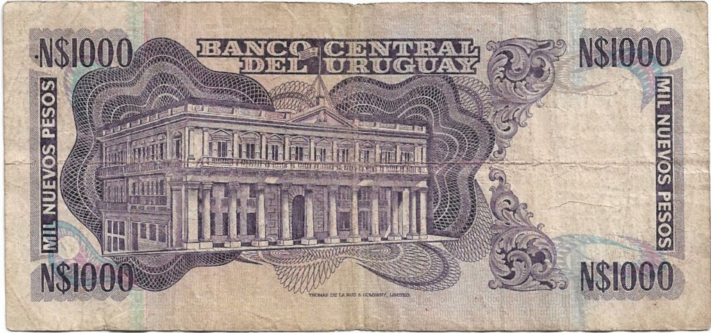 1000 Nuevos Pesos 1991 1992 Uruguay - Artigas 1000_n11