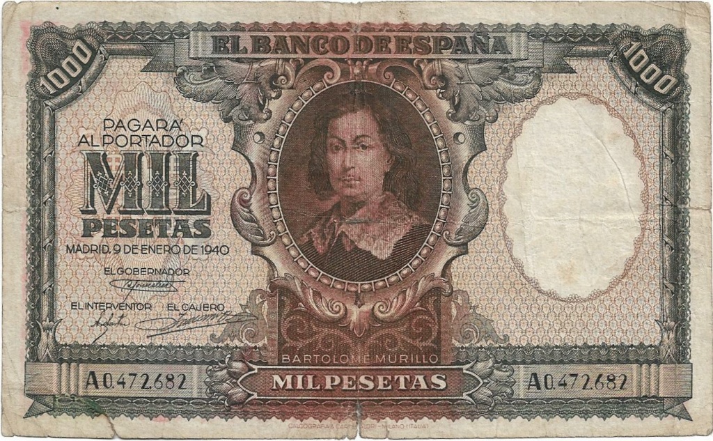 1000 Pesetas 1940 - Bartolomé Murillo  1000_p31