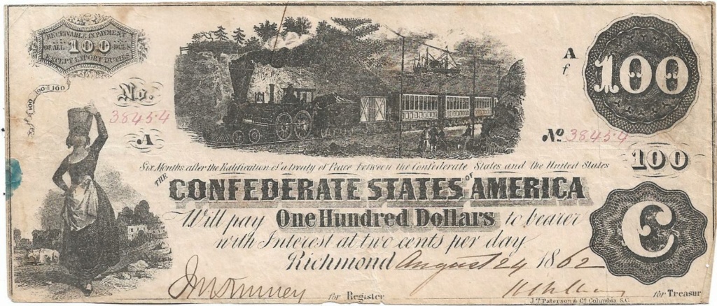 100 Dólares - 1862 - Estados Confederados  (Guerra Secesión) 100_do13