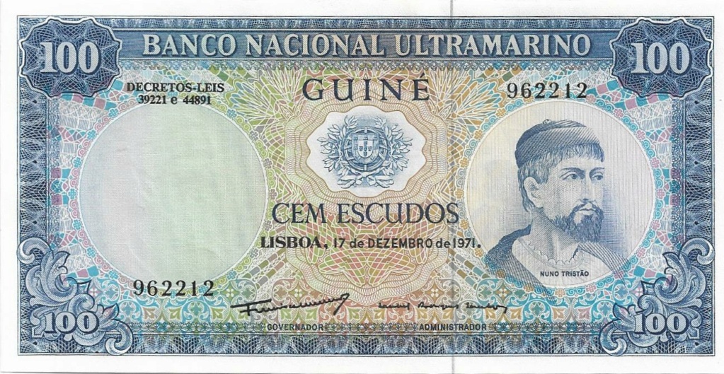 100 escudos 1971 - Guinea-Bisáu - Provincia de ultramar de Portugal - Correlativos 100_es17