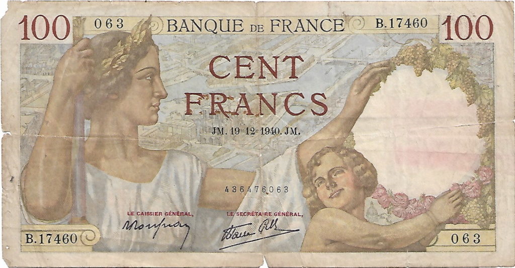 100 francos Sully 1940 Francia  tipo 1939 100_fr21