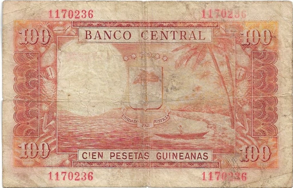 100 Pesetas Guineanas 1969 Guinea Ecuatorial 100_pe25