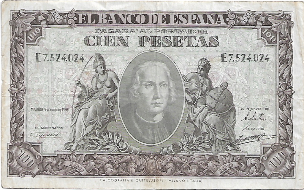 100 Pesetas 1940 Cristobal Colon  100_pe26