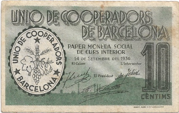 10 Céntimos 1936 Barcelona Unió de Cooperadors 10_cen25