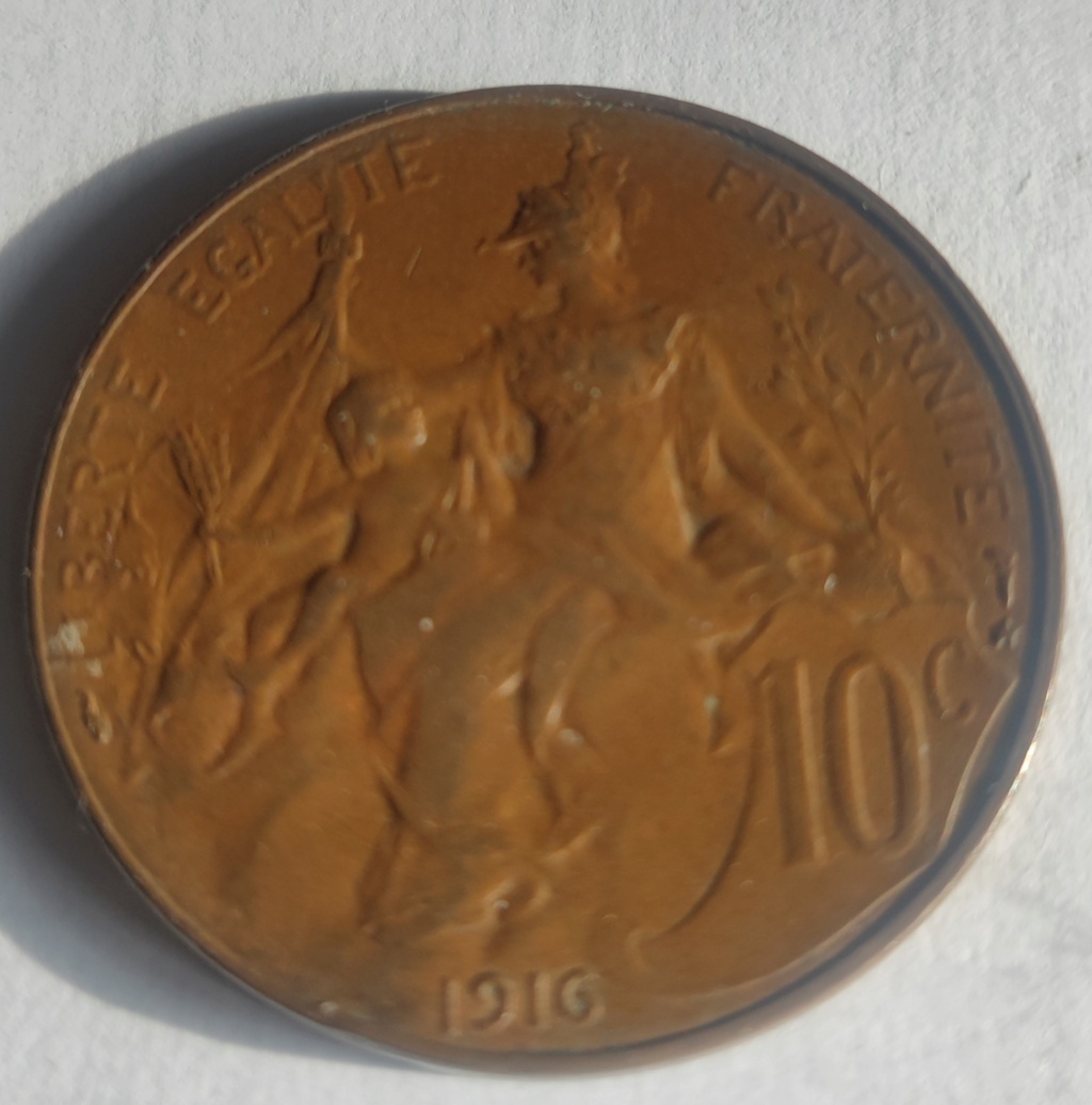 10 Céntimos 1916 Francia  Marca de ceca "★" - Madrid 10_cen41