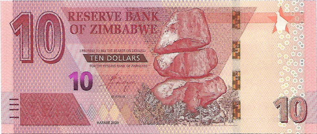 10 Dólares 2020 Zimbabue  10_dol10
