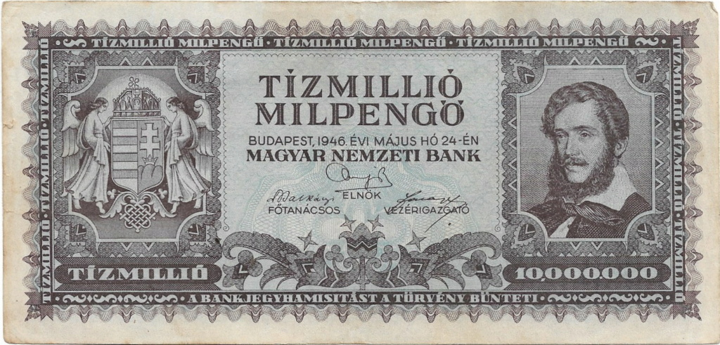10 millones de pengos Hungría 1946 14-05-10