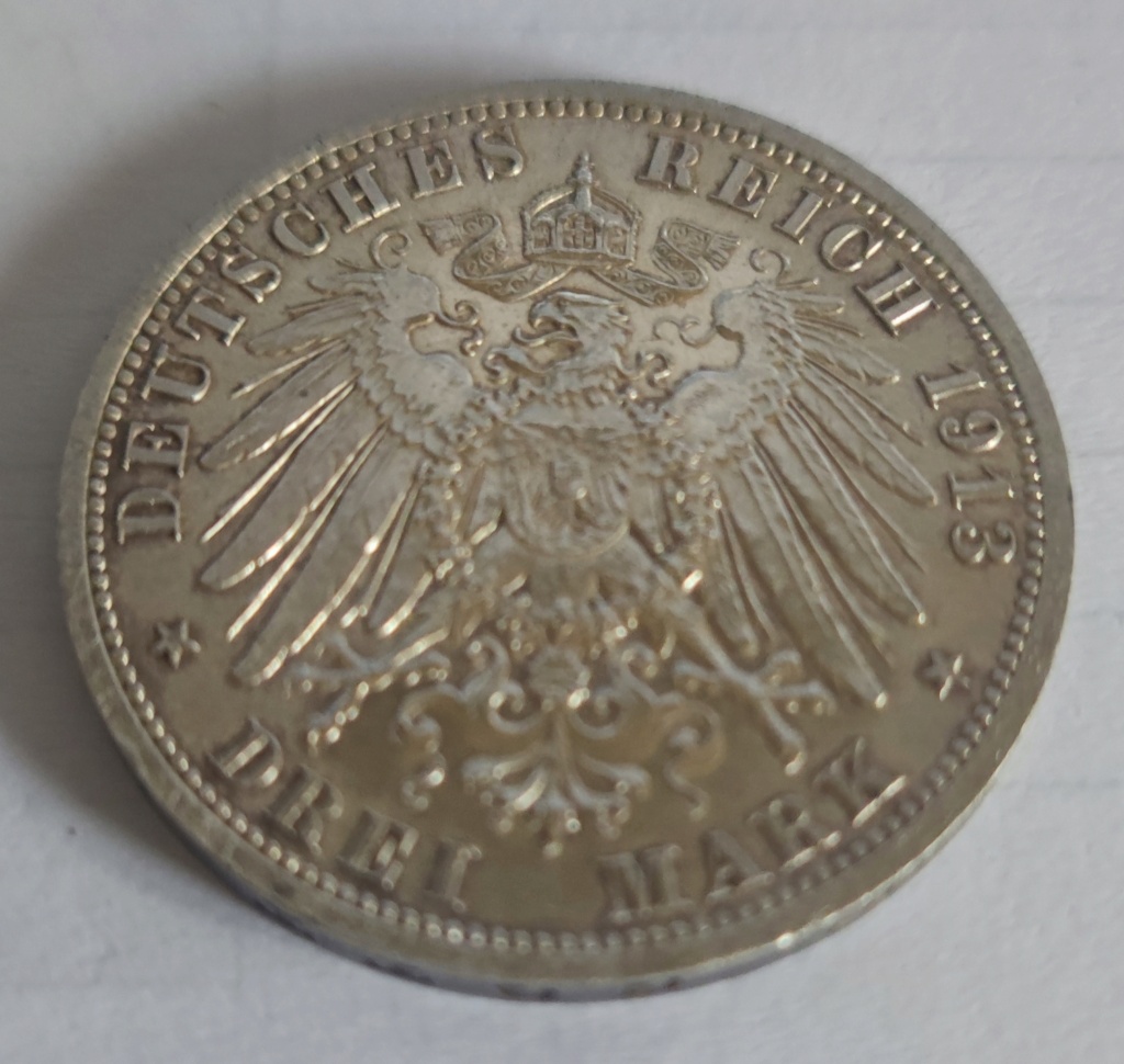 Alemán (Imperio) 3 marcos, 1913 25º Aniversario - Ascensión de Guillermo II 16386211