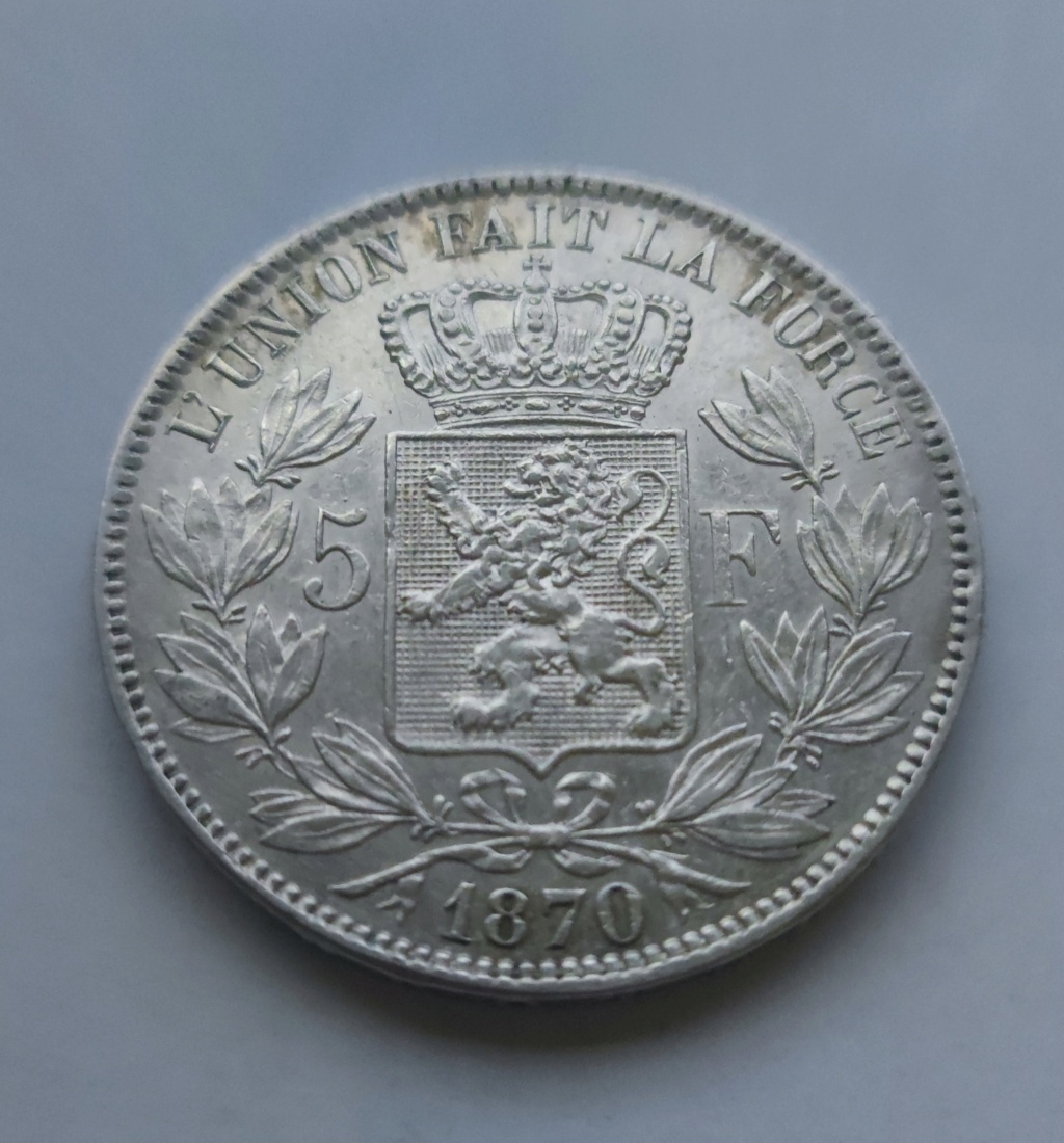 Bélgica 5 francos 1870 16388112