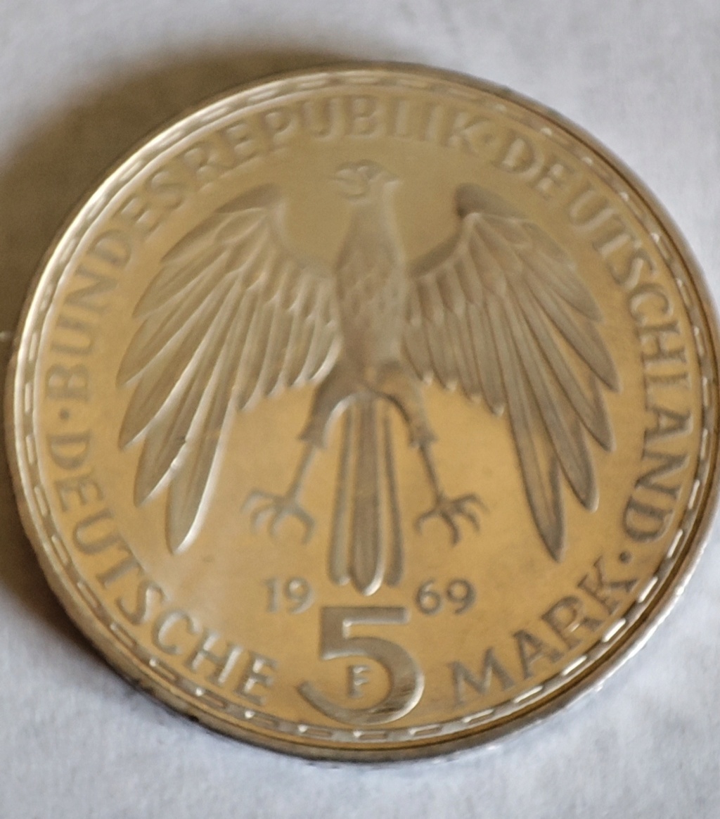 Alemania 5 marcos 1969 375º Aniversario - Muerte de Gerardus Mercator 16513211