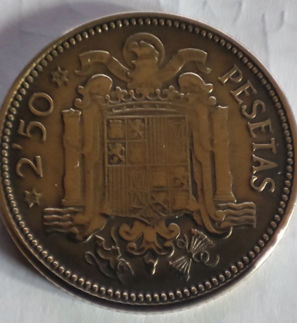 España 2½ pesetas, 1953 54 dentro de la estrella 16605510