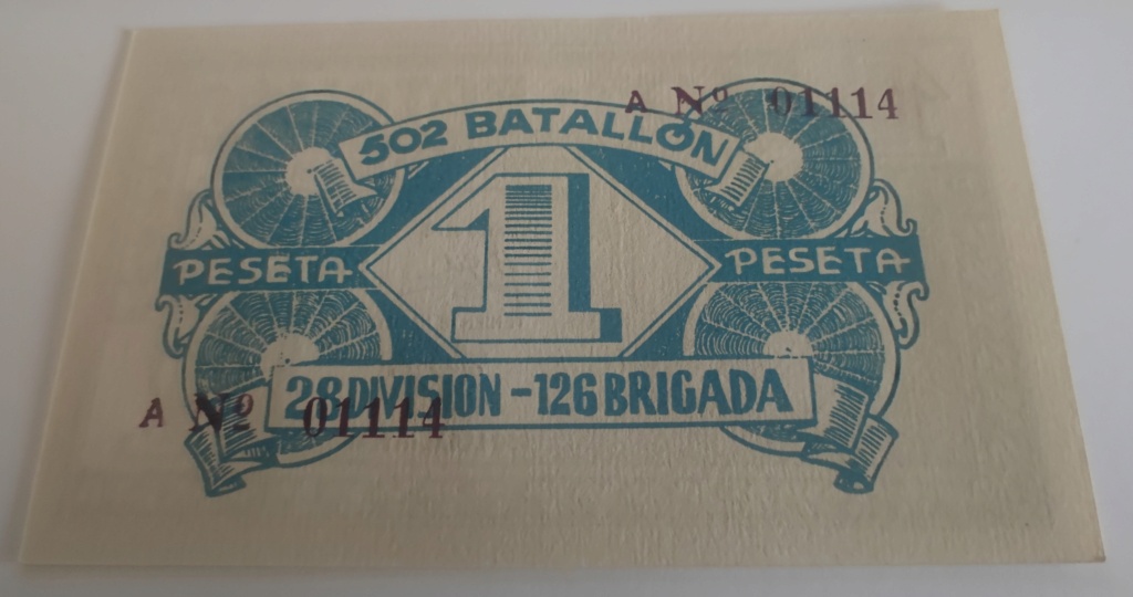 1 Peseta - 1937 - Billete Militar -  502 Batallón 16828516