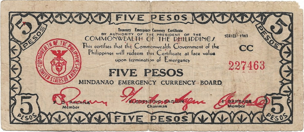 5 pesos Filipinas 1943 (Mindanao) 18-04-10