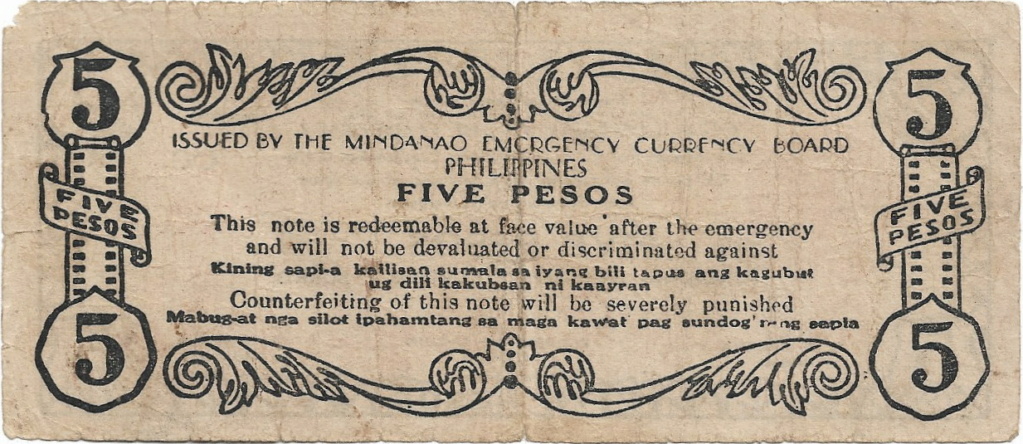 5 pesos Filipinas 1943 (Mindanao) 18-04-11