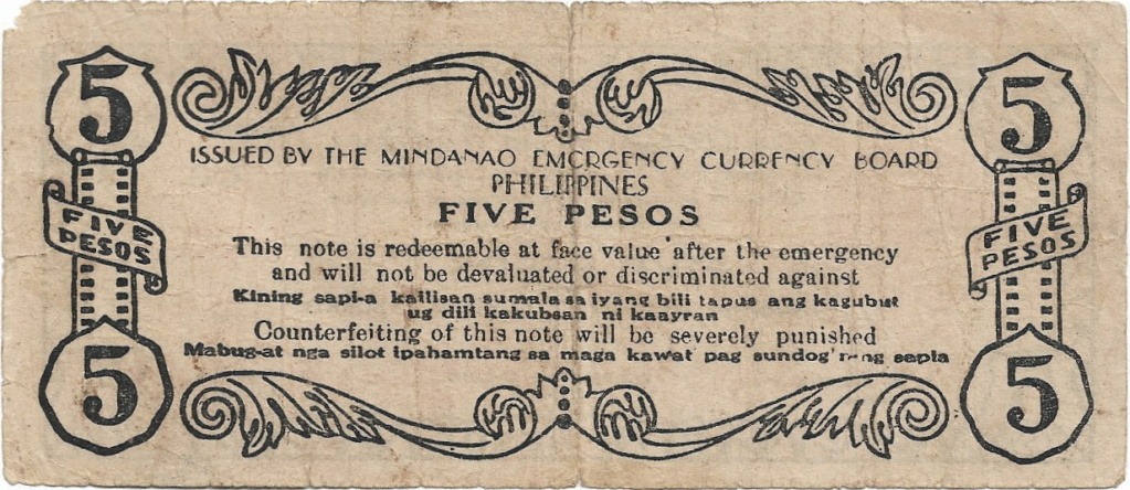 5 pesos Filipinas 1943 (Mindanao) 18-04-11