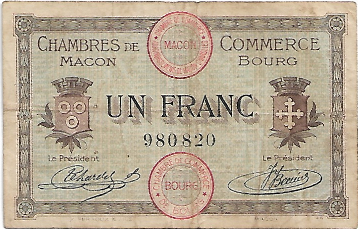 Billetes locales franceses años 10 y 20 1_fran14