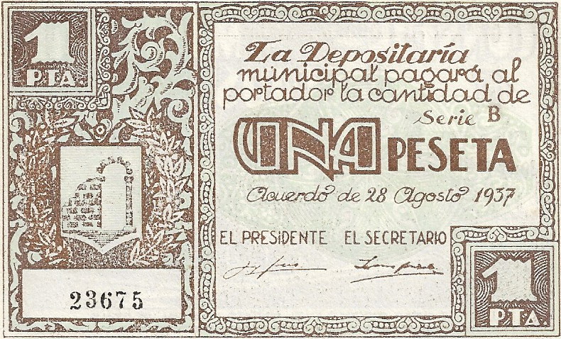 1 Peseta Graus (Huesca) 1937 Guerra Civil  1_pese16