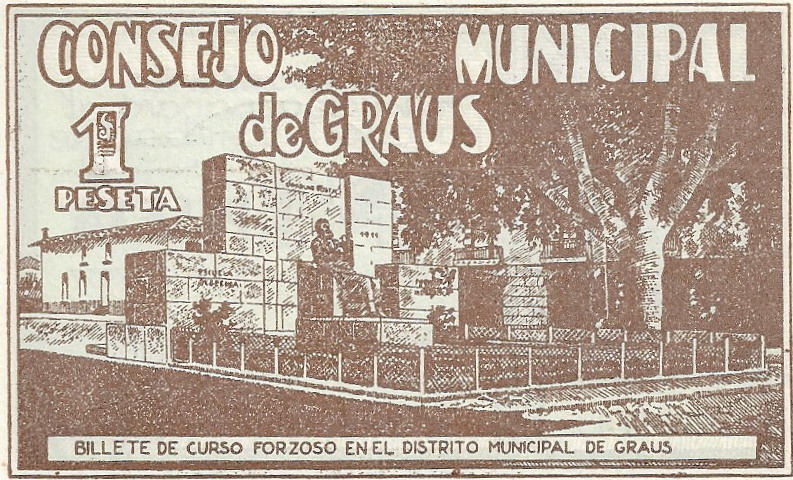 1 Peseta Graus (Huesca) 1937 Guerra Civil  1_pese17