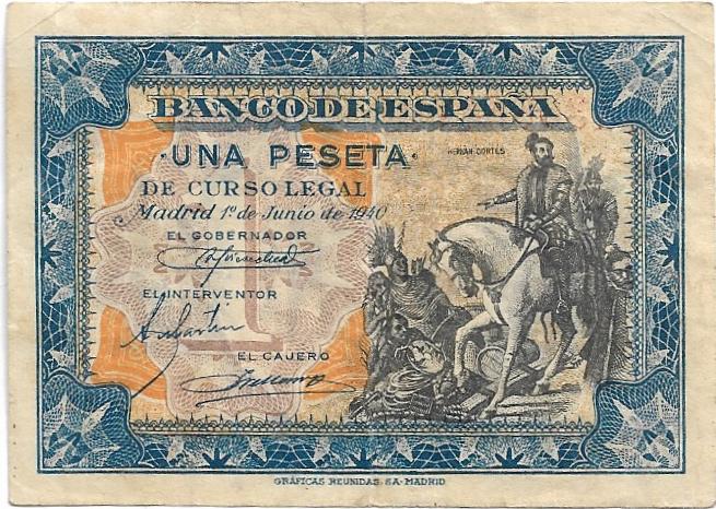 1 Peseta 1940 "Hernán Cortes"  1_pese30