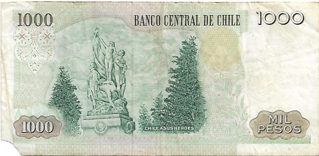 1000 Pesos 1964 Chile Ignacio Carrera Pinto 20-02-13