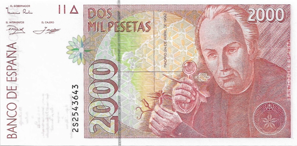 2000 Pesetas 1992 España José Celestino Mutis 2000_p13