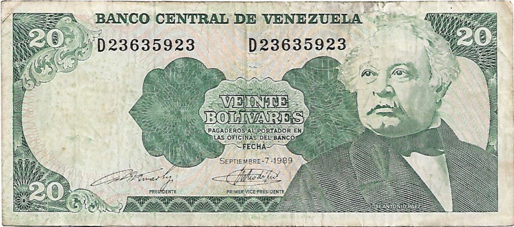 20 Bolívares 1989 Venezuela 20_bol12