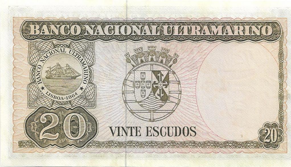 20 Escudos 1967 Timor Portugués (Pareja Correlativa) 20_esc16