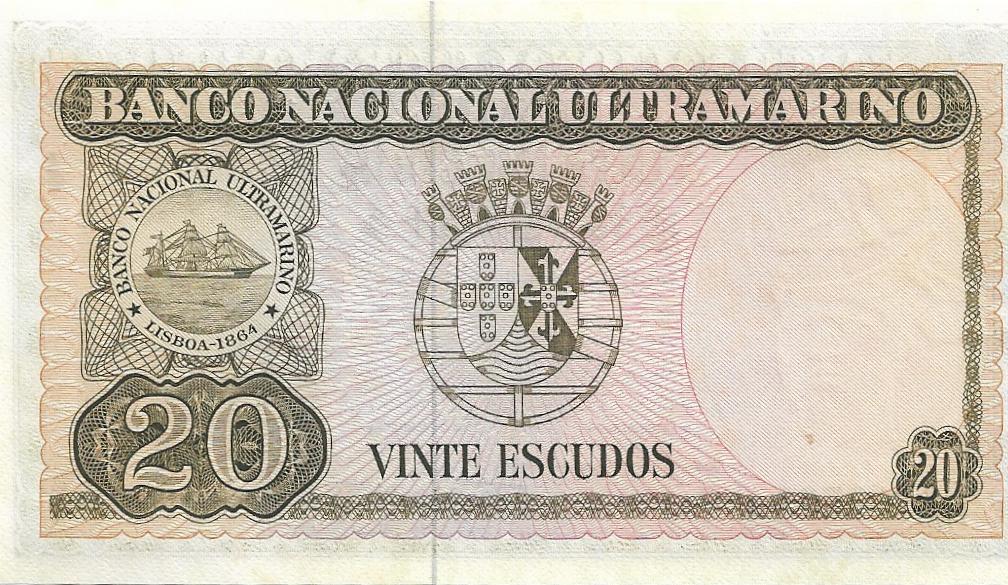 20 Escudos 1967 Timor Portugués (Pareja Correlativa) 20_esc17