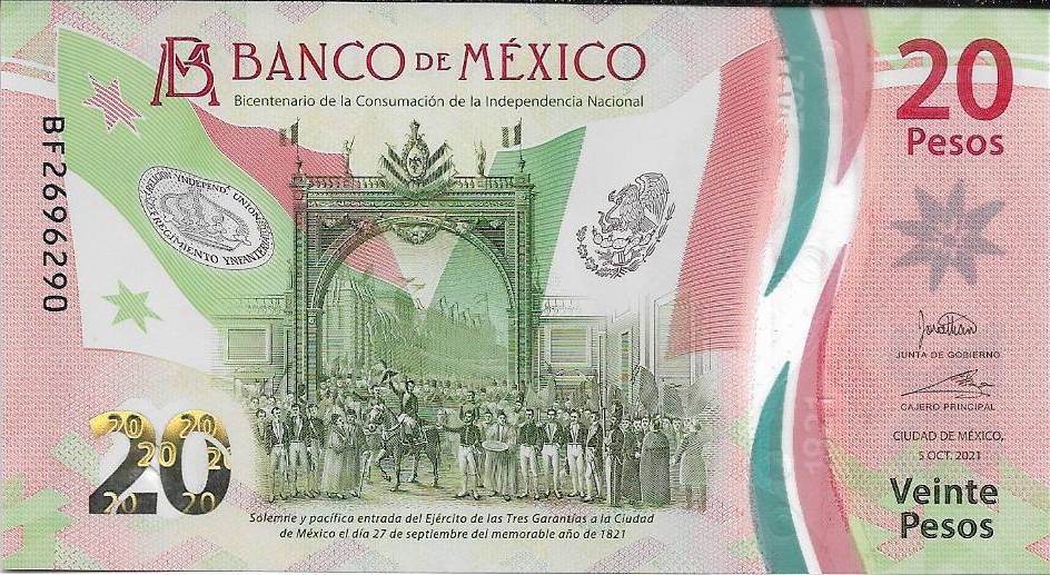 20 Pesos 2021-2023 / 200 años de independencia 20_pes12