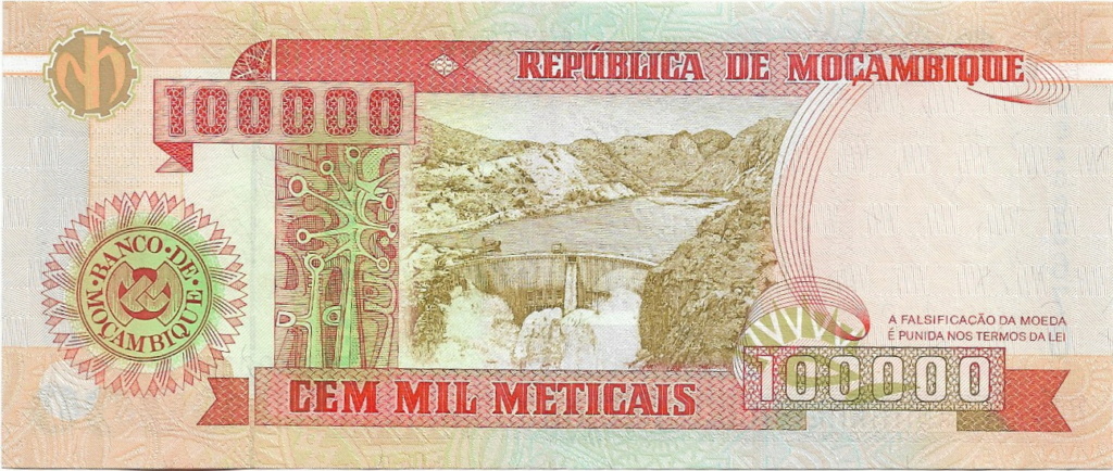 100,000 meticais Mozambique 1993 21-07-21