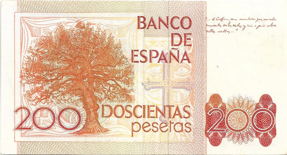 200 Pesetas 1980 Leopoldo Alas Clarín 22-03-11