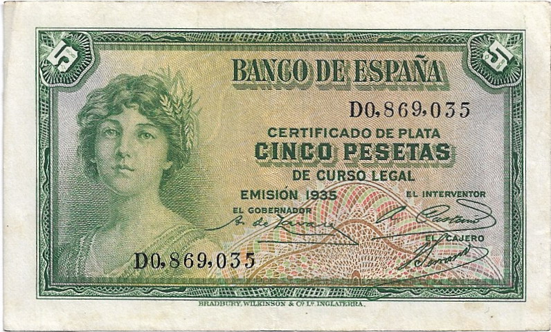 5 pesetas 1935 Certificado de Plata 29-08-14