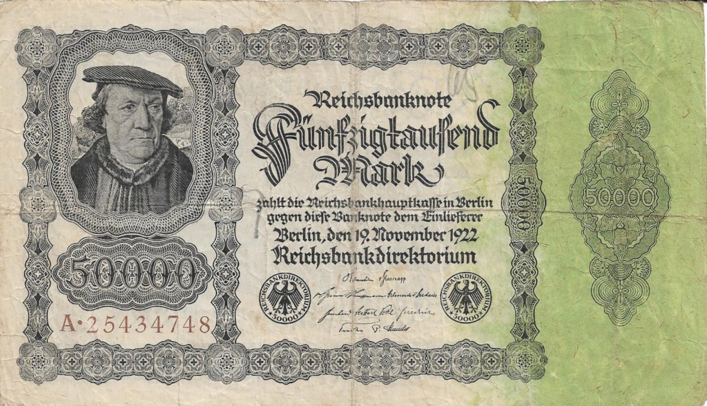 50 000 Marcos 1920 Alemania Reichsbanknote 50000_10