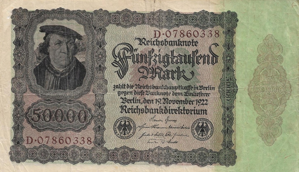 50 000 Marcos 1920 Alemania Reichsbanknote 50000_12
