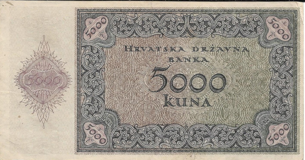 5000 Kuna 1943 Croacia - Estado Independiente de Croacia  5000_k11