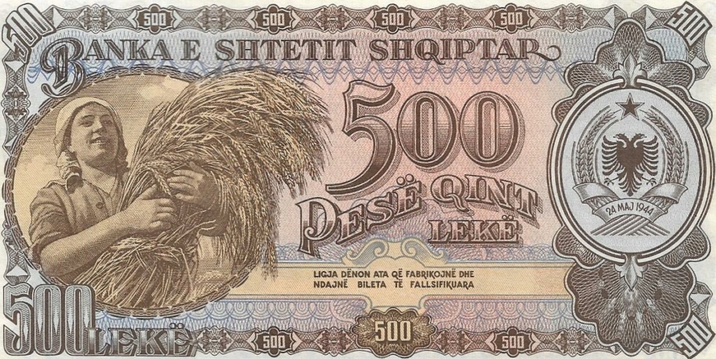 500 Lekë 1957 Albania 500_le10