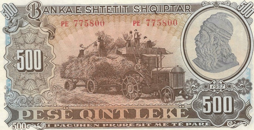 500 Lekë 1957 Albania 500_le11