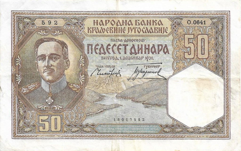 50 Dinares 1931 Reino de Yugoslavia  50_din11