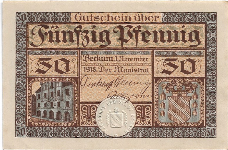 50 Pfennig 1918 BECKUM 50_pfe10
